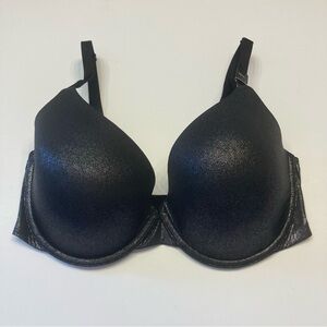 Victoria's Secret Uplift Semi Demi Bra Shimmer Metallic Bra Size 32DD Black NEW‎